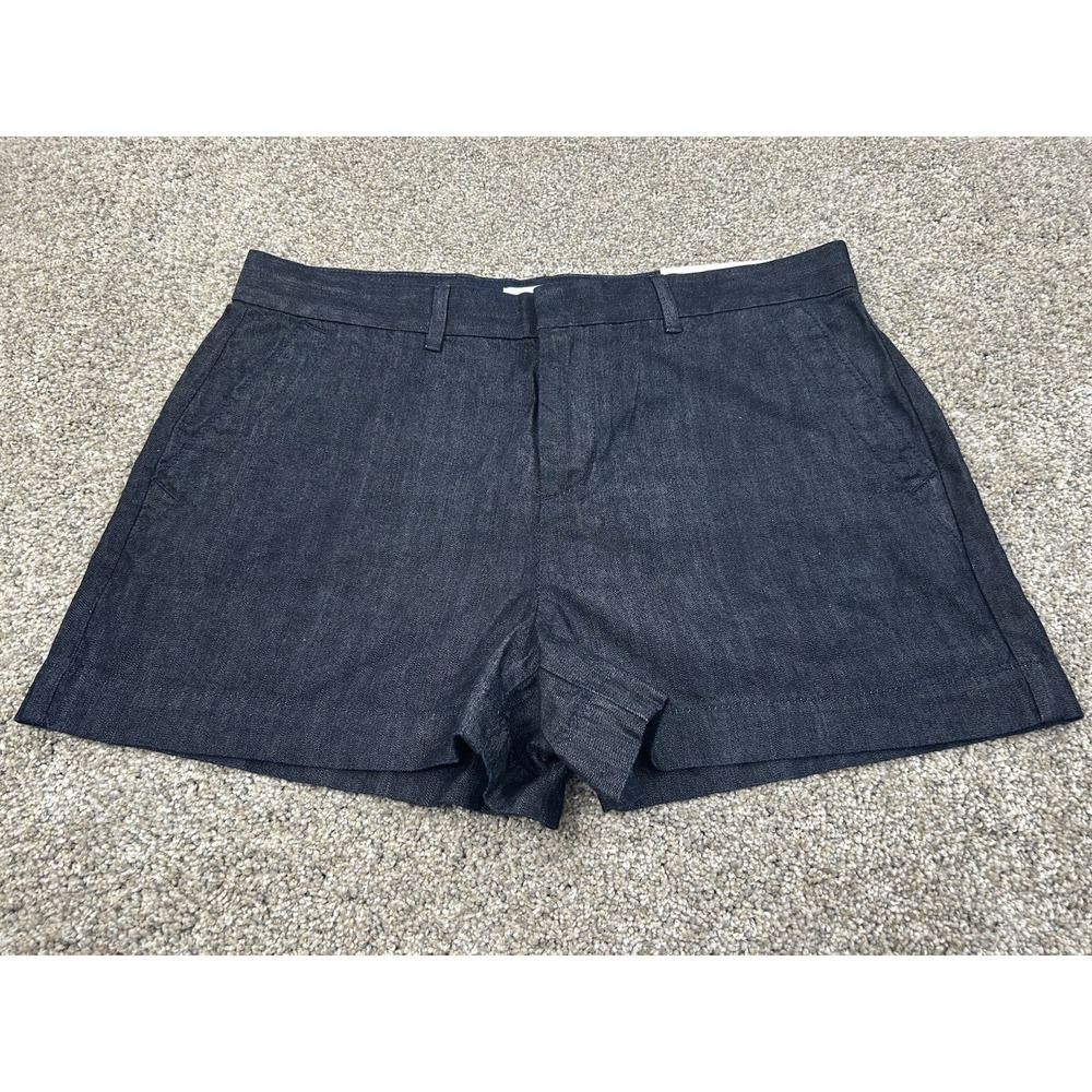 New LOFT WOMENS DENIM JEAN SHORTS Size 29 / 8 DARK WASH #0001
